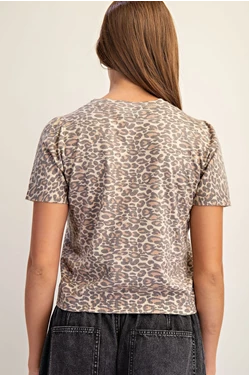 Leopard Short Sleeve Sweater