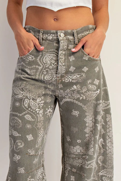 Paisley Print Jeans