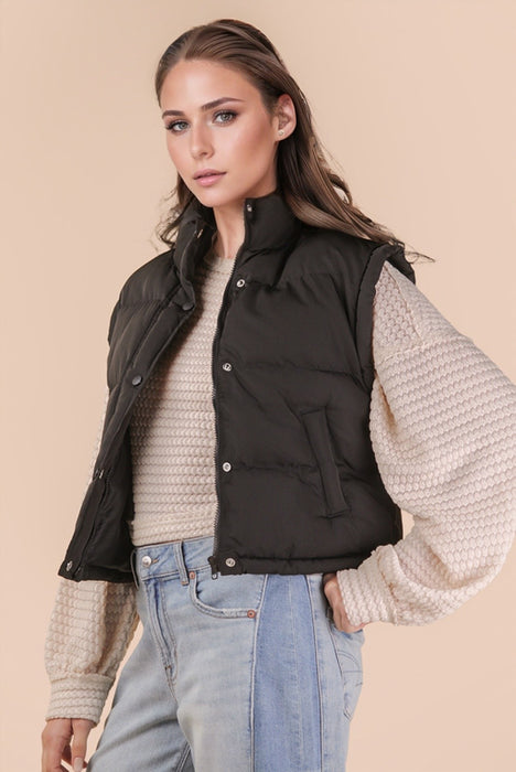 Mock Neck Puffer Vest
