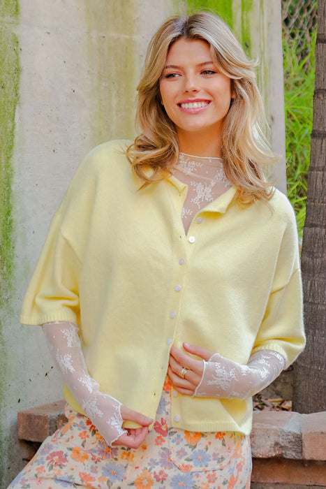 Button Down Half Sleeve Cardigan