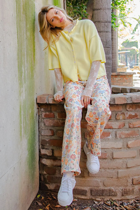 Button Down Half Sleeve Cardigan