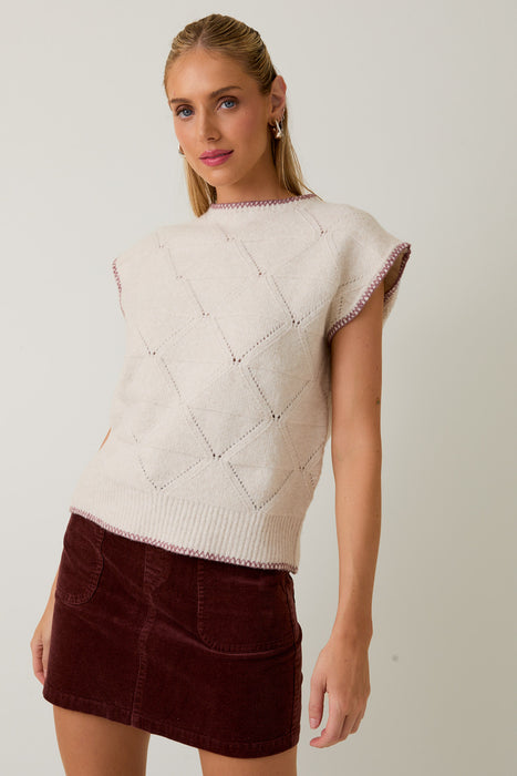 High Neck Wide Shoulder Sweater