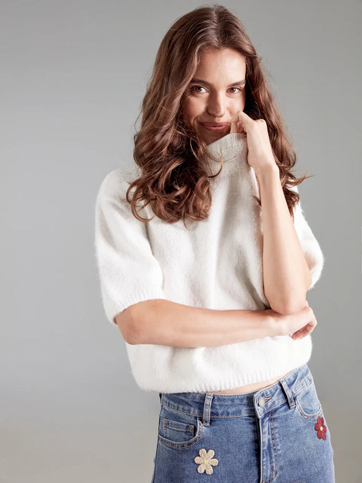 Elbow Sleeves Balloon Sweater