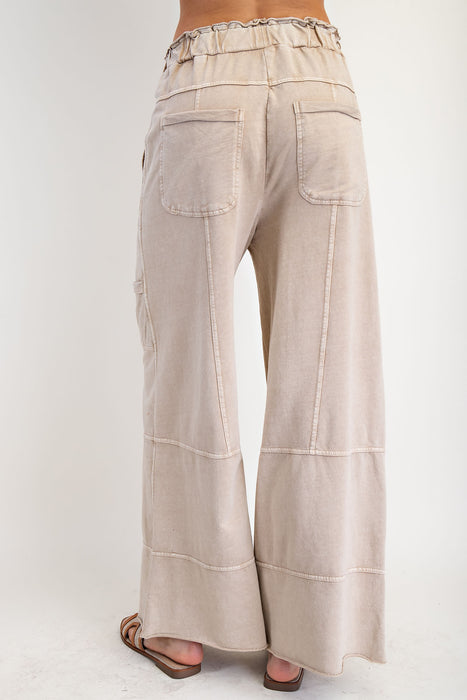 Mineral Washed Terry Pant Light Mocha