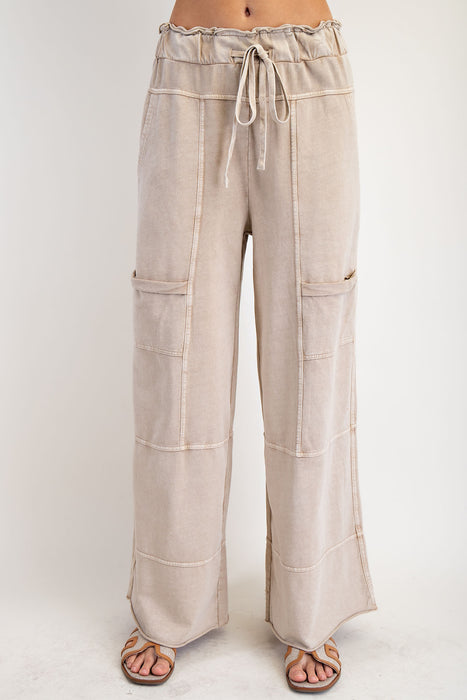 Mineral Washed Terry Pant Light Mocha