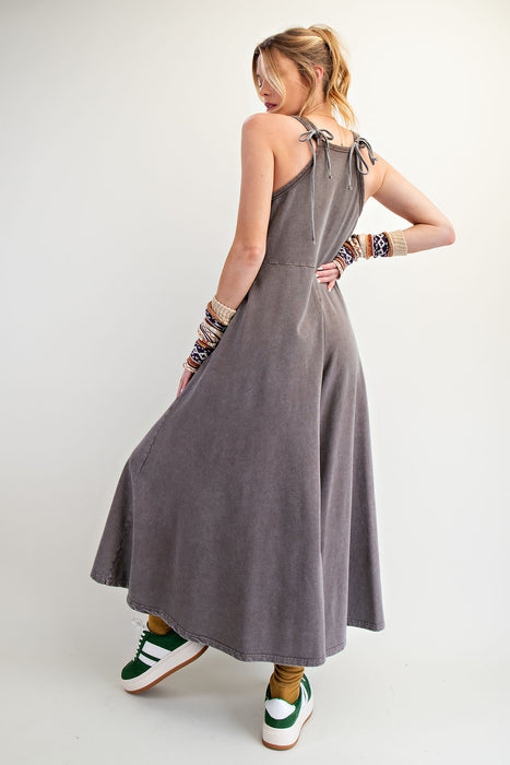 Sleeveless Button Down Wide Dress