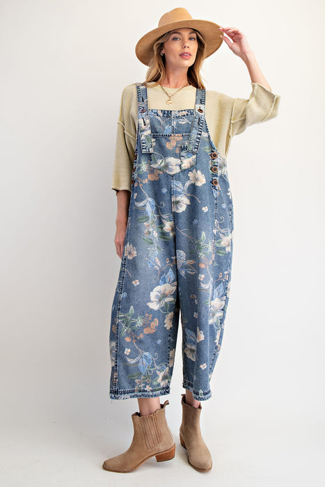 Flower Print Overall