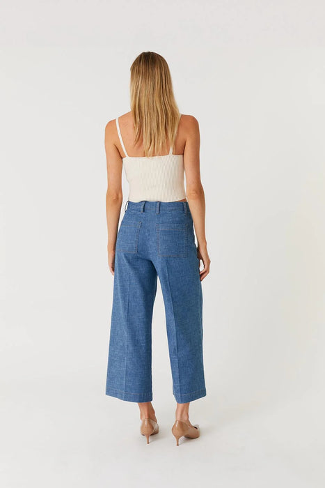 Sophia Exposed Button Wide Leg Pant