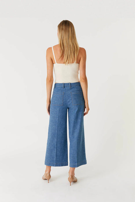 Sophia Exposed Button Wide Leg Pant