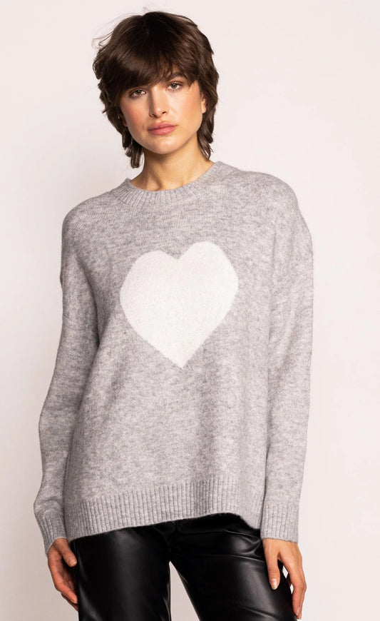 EMELIA HEART SWEATER GREY