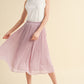 SWISS DOT PLEATED MIDI SKIRT