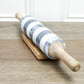 MARBLE STRIPED ROLLING PIN W/ MANGO WOOD HANDLES