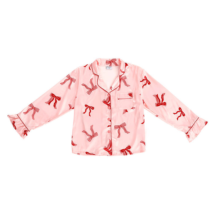 Satin Ruffles & Bows PJ Set