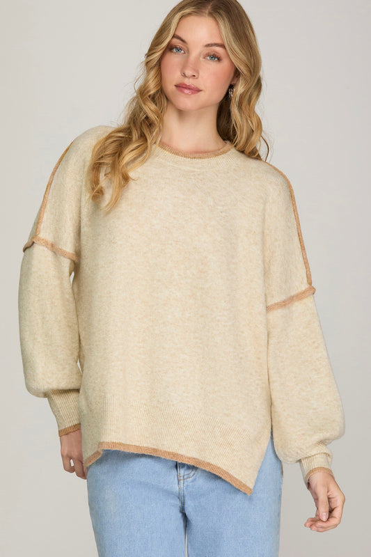 CONTRAST SWEATER TOP