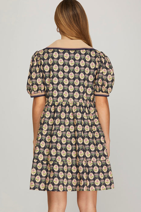 Puff Sleeve Mini Dress