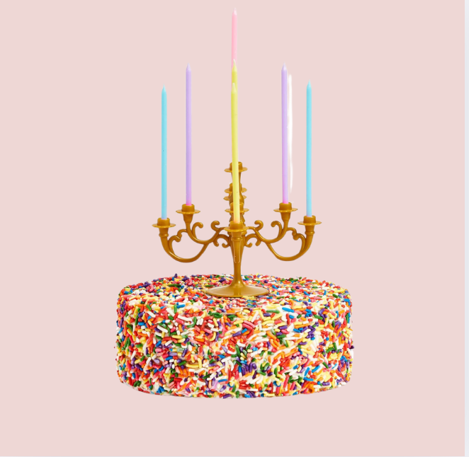 Candelabra Cake topper w/candles