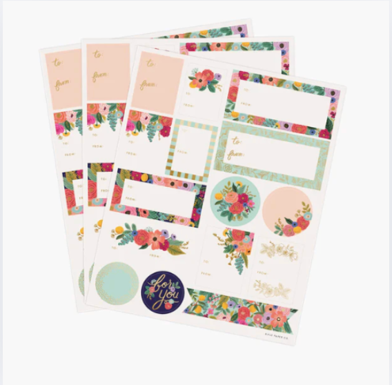 Pack of 3 Stickers & Lable Garden Party