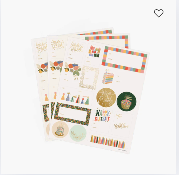Pack of 3 Stickers & Lables Birthday Cake
