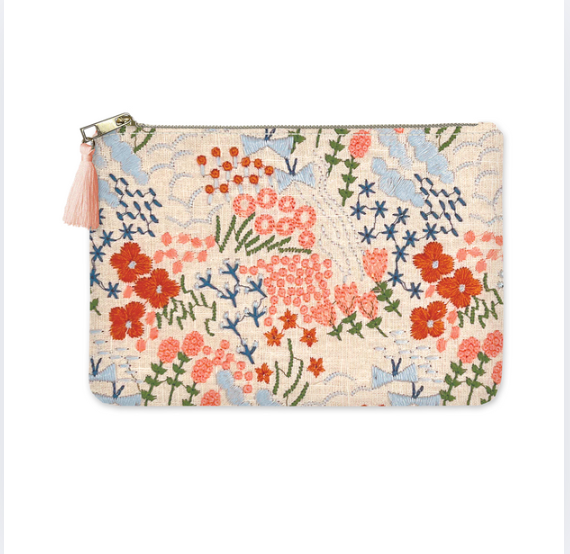 Fabric Zip Pouch 5x8 wildflower