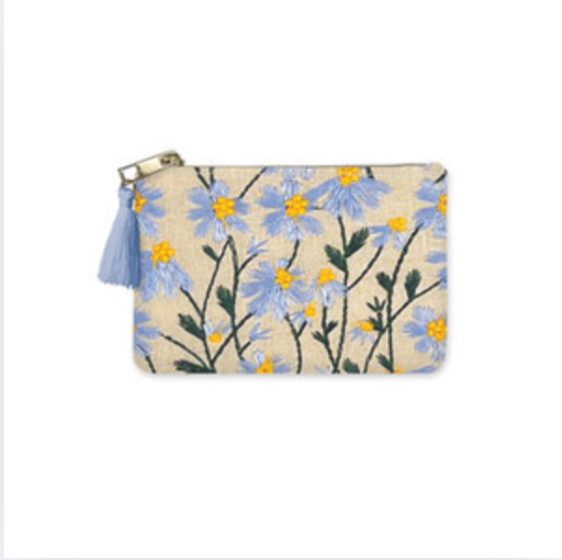Pouch Coin Fabric Embrd