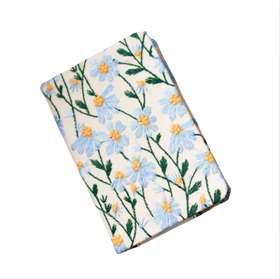 Small Hardcover Embroidered Journal Blue Wildflowers