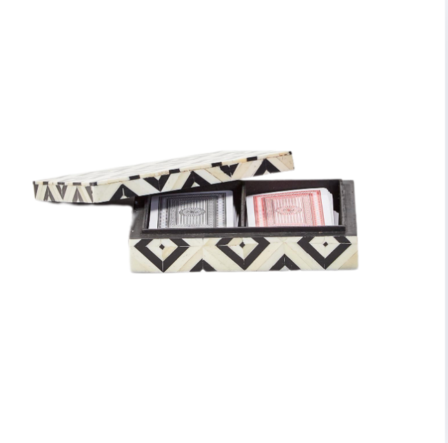 Blk/Wht Diamond Box Playing Cards