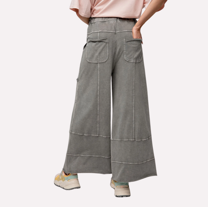 Mineral Washed Terry Pant lilac grey