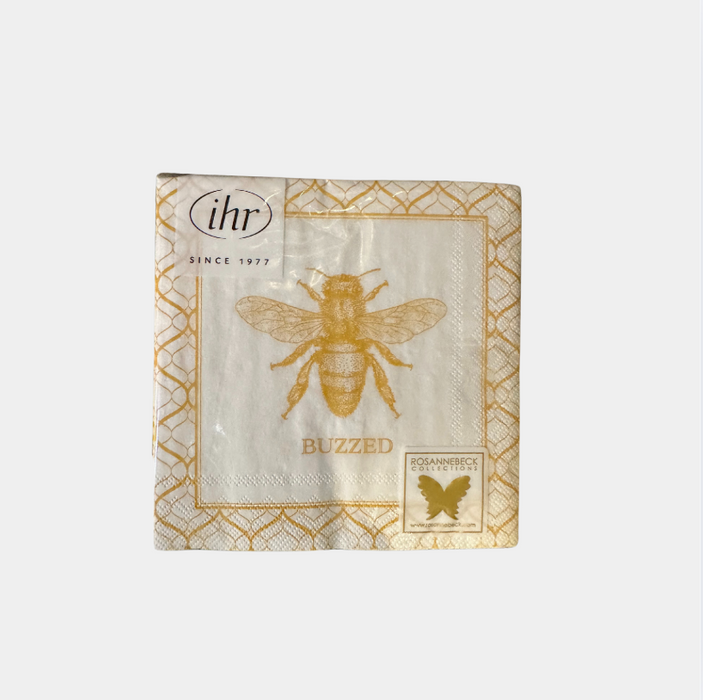 Cocktail Napkins Set/20 gold bee