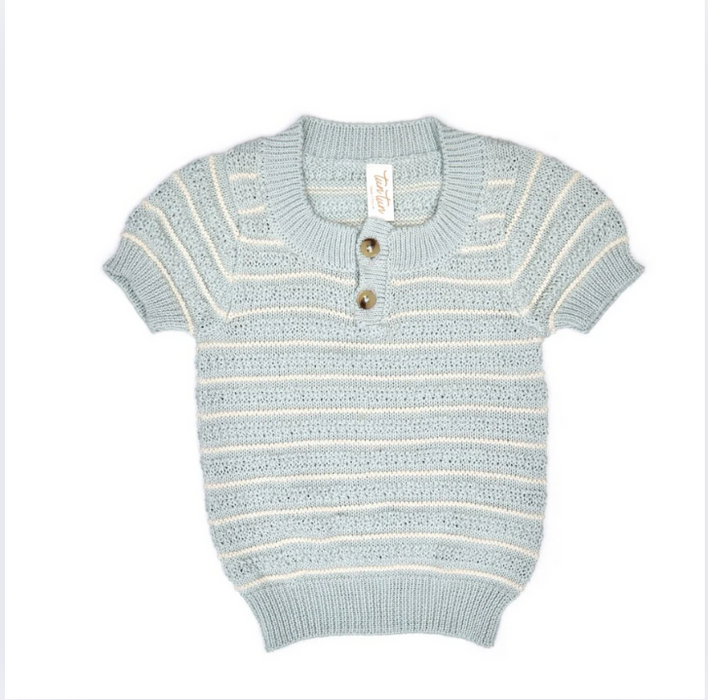 S/S Striped Sweater ly blue/natural 6-12 MTH