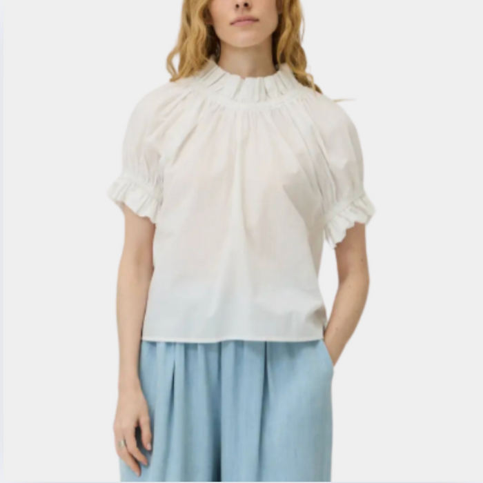 Bubble Sleeve Ruffle Blouse off white