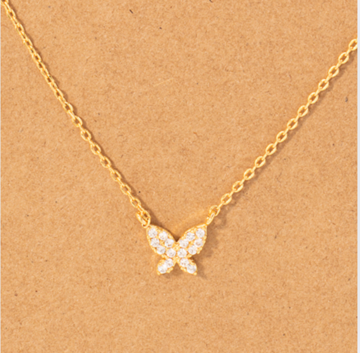 Gold Charm Necklace Butterfly