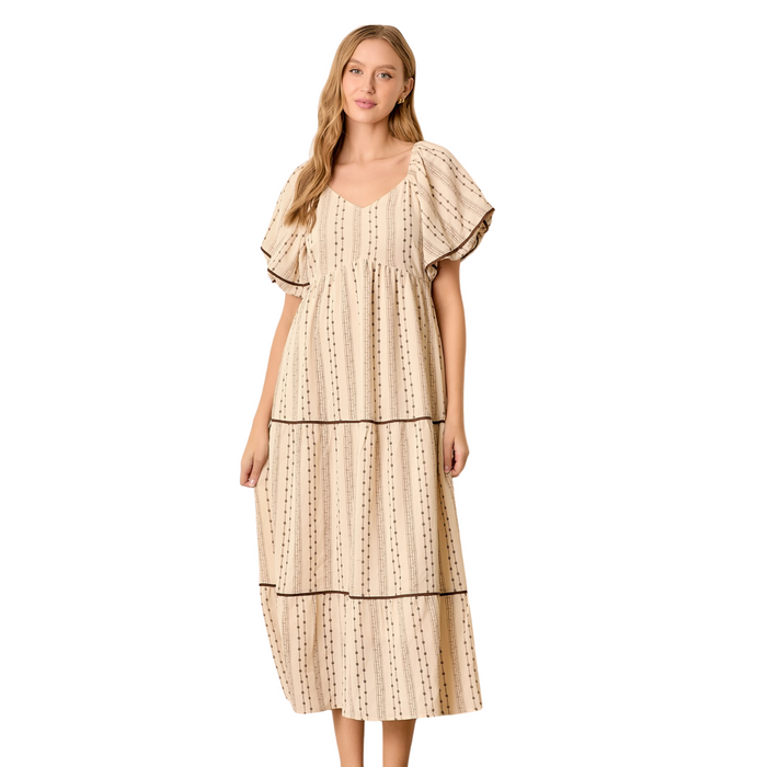 Stripe W Contrast Maxi Dress