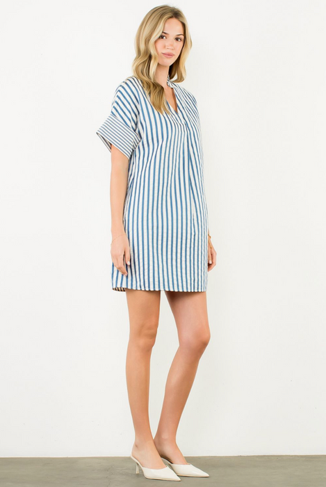 Short Sleeve Striped Dress