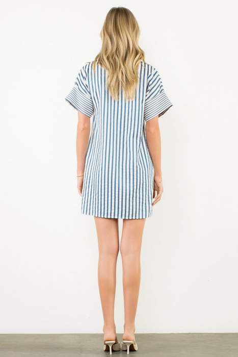 Short Sleeve Striped Dress