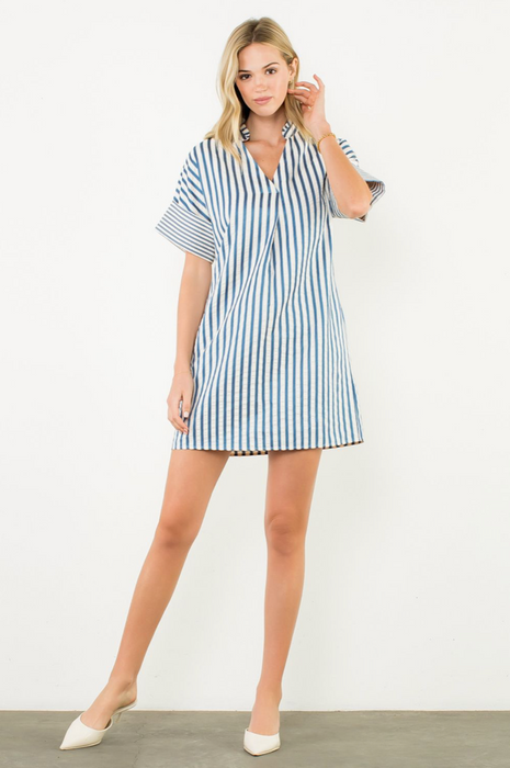 Short Sleeve Striped Dress