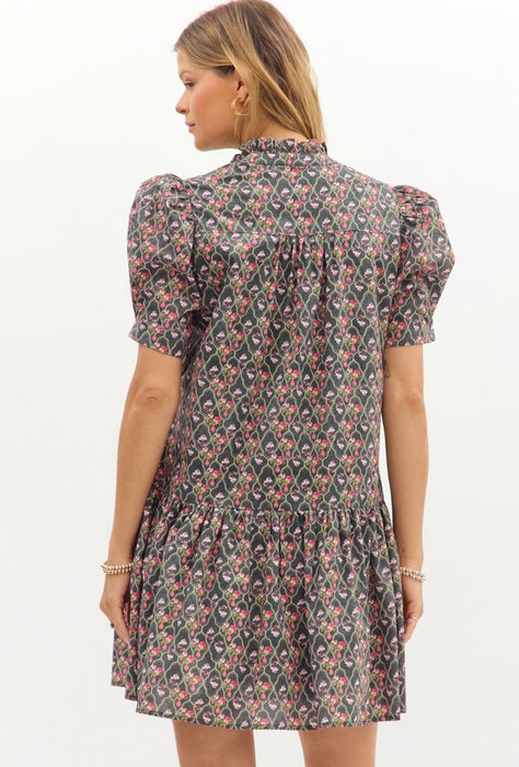 Midnight Floral Midi Dress