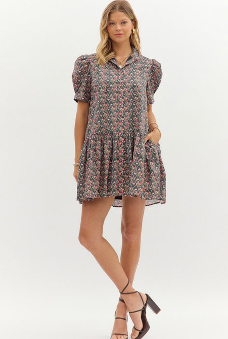 Midnight Floral Midi Dress