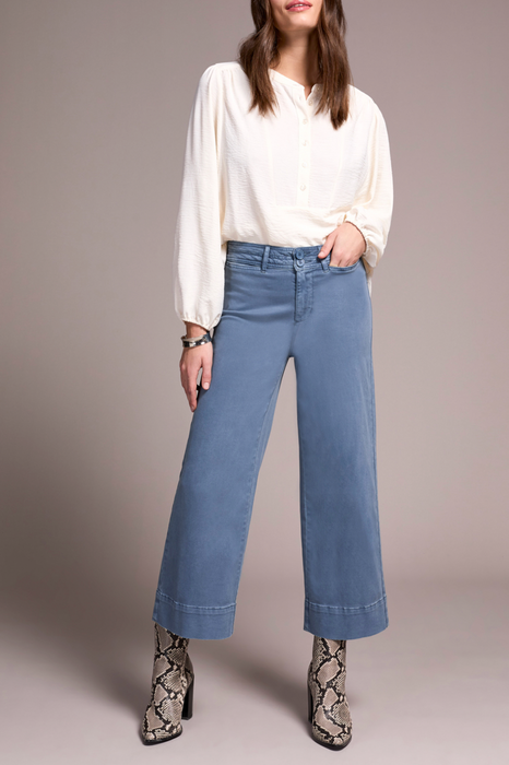 High Rise Palazzo Pant Slate Blue