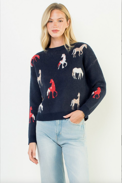 Horse Print Sweater