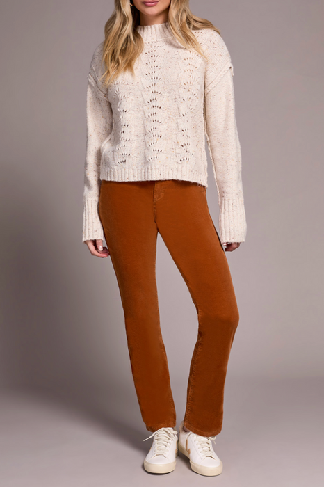 Crew Neck Sweater w/ Puff Sleeves
