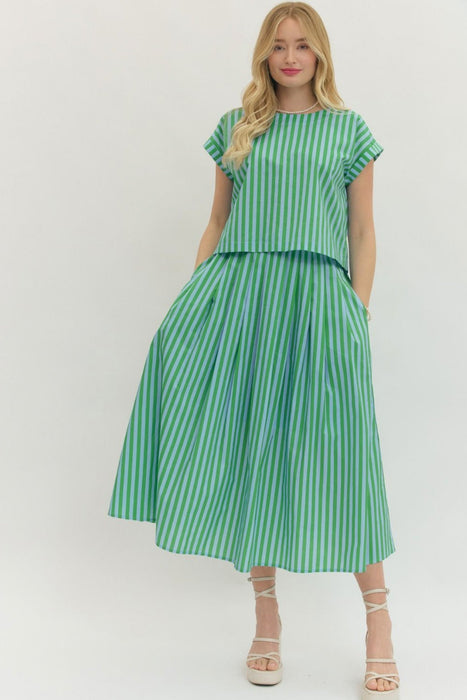 Striped Skirt & Top Set