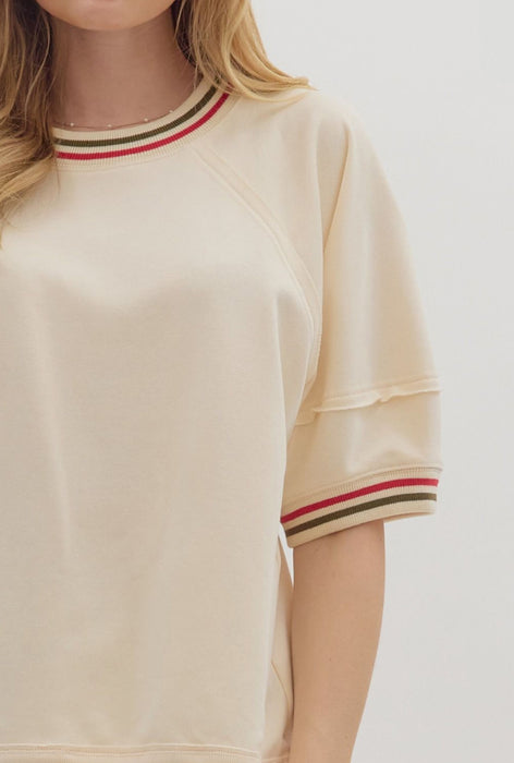 Puff Sleeve Top With Neck/Sleeve Band