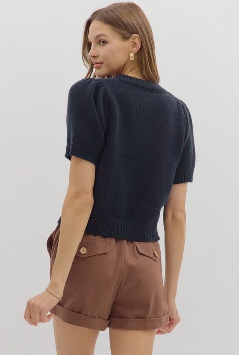 Teddy Bear Sweater Top Navy