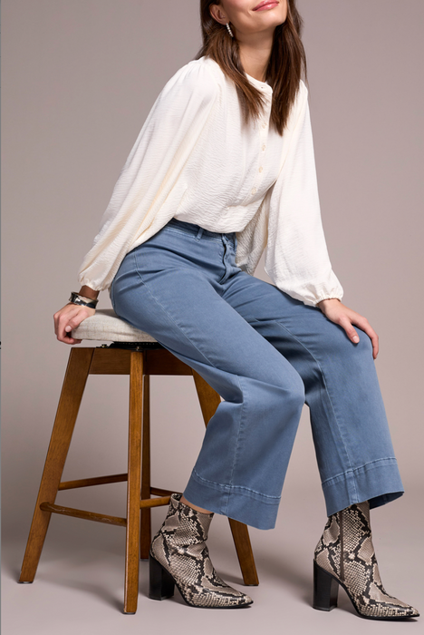 High Rise Palazzo Pant Slate Blue