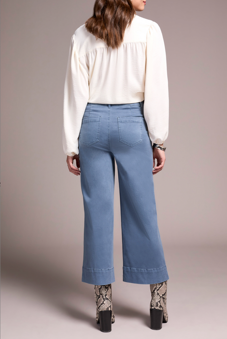 High Rise Palazzo Pant Slate Blue