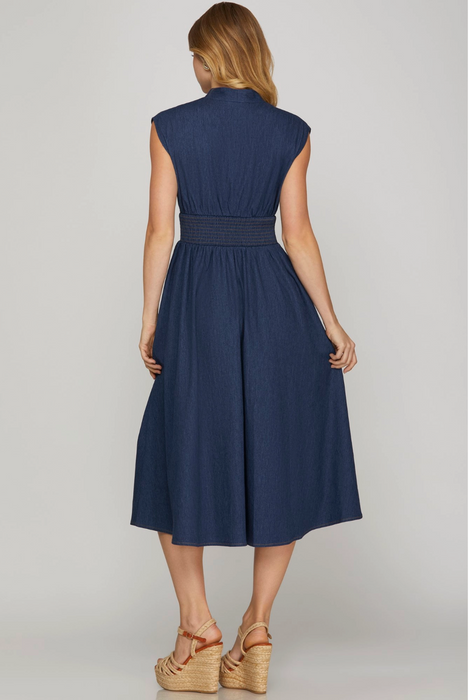 Drop Shoulder Denim Dress