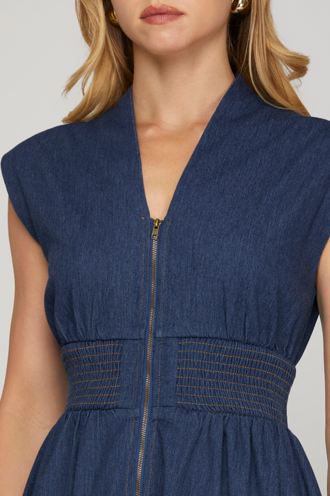 Drop Shoulder Denim Dress