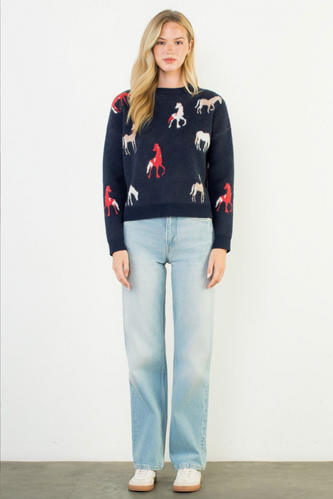 Horse Print Sweater