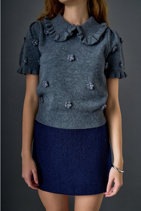 Pearl Flower Detail Sweater