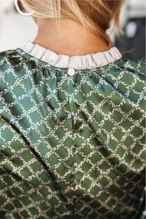 Sateen Top Ruffle Detail